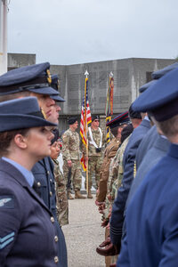 Commémoration officielle Dday OMAHA Monument de la Garde Nationale US à Saint-Laurent-sur-Mer