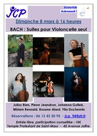 Concert Bach : Suites pour violoncelle seul à Saint-Maur-des-Fossés