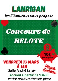 Concours de belote des Z'Amuzous à Lanrigan