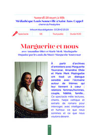 Spectacle "Marguerite et nous" -- Printemps des Poètes à Saint-Jans-Cappel
