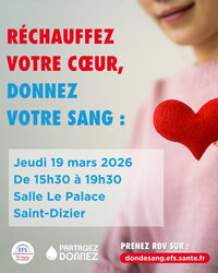 Collecte de sang – Donnez votre sang à Saint-Dizier à Saint-Dizier