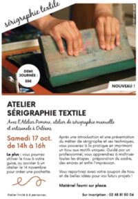 Atelier sérigraphie textile à Aubigny-sur-Nère