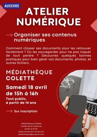 Atelier numérique : Organiser ses contenus numériques à Auxerre