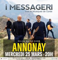 Concert groupe I MESSAGERI - Voix et musique de Corse à Annonay