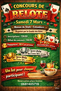 Concours de belote - Colombiers à Colombiers