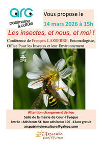 Conférence "Les insectes, et nous, et moi !" à Cour-l'Évêque