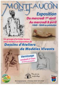 Exposition de dessins d'ateliers de modèles vivants à Montfaucon
