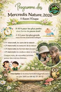 Mercredis Nature 2026 à Raon-l'Étape