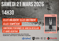Conférence performée : "elles obliquent elles obstinent elles tempêtent" par Agn à Bordeaux