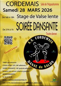 Stage de valse lente et soirée dansante à Cordemais