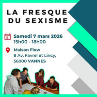 🗓️ Samedi 7 mars, rendez-vous à Maison Flow pour La Fresque du sexisme ! à Vannes