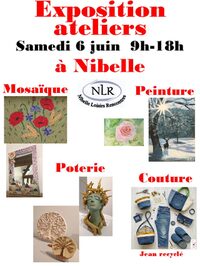 Exposition ateliers Couture, Mosaïque, Peinture et Poterie à Nibelle