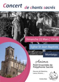 Concert de chants sacrés par le Petit ensemble de polyphonie sacrée à Montaigu-Vendée