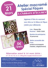 Atelier macramé à l'Abbaye d'Ecurey à Montiers-sur-Saulx
