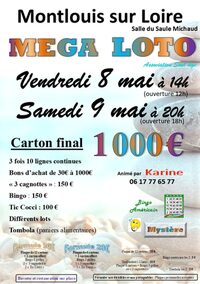 Super LOTO animé par Karine Final 1000€ à Montlouis-sur-Loire
