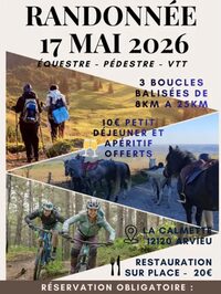 Randonnée équestre, pédestre et VTT à Arvieu