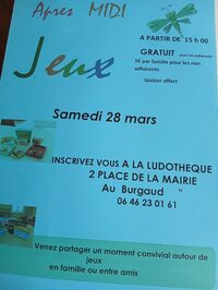 APRÈS-MIDI JEUX à Le Burgaud