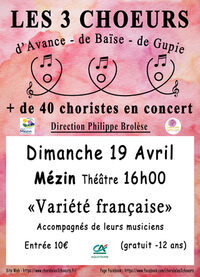 Concert Chorale 3Choeurs à Mézin