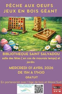 Pêche aux œufs et jeux en bois géant à Le Bas-Ségala