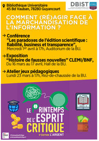 Conférence "Les paradoxes de l'édition scientifique : fiabilité, business et tra à Guyancourt