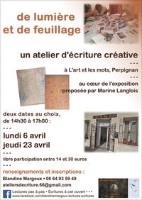 "De lumière et de feuillage" • Atelier d'écriture créative à Perpignan