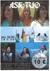 Concert Asa Trio à Le Fel