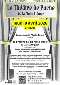 Théâtre de Poche - Je préfère qu’on reste amis à La Ciotat