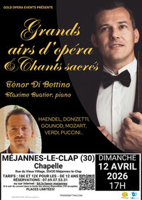 Concert "Grands Airs d'Opéra et Chants Sacrés" par le Ténor Di Bettino à Méjannes-le-Clap