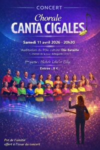 Concert annuel de la chorale Canta Cigales à Bellegarde