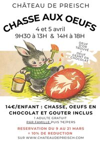 Grande CHASSE aux OEUFS  dans le parc du Château à Basse-Rentgen