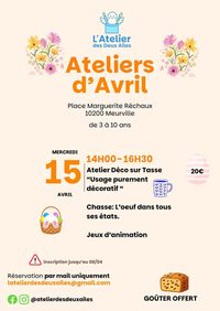 Les ateliers d'Avril avec l'Atelier des Deux Ailes à Meurville