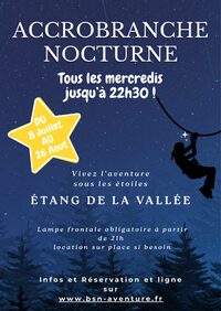 Accrobranche nocturne tous les mercredis soirs à Combreux