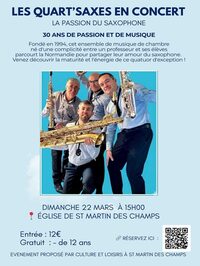 Concert "Les quart'saxes" à Avranches