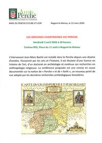 "Les origines Chartraines du Perche" au Cinéma Le Rex à Nogent-le-Rotrou