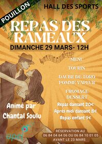 Repas des rameaux animé par CHantal Soulu à Pouillon