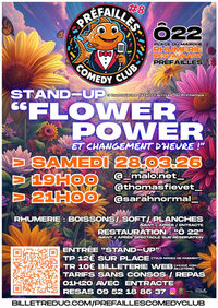 Plateau 100 % stand-up : «Flower Power» et changement d'heure à Préfailles