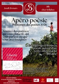 Apéro poésie "printemps des poètes "- librairie Syllabes à Millau