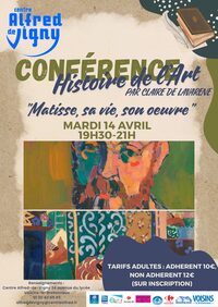 Conférence d'histoire de l'art "Matisse, sa vie, son oeuvre" à Voisins-le-Bretonneux