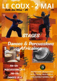 Stages Percussions et Danses Africaines à Coux-et-Bigaroque