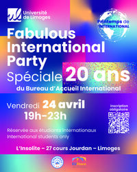 Fabulous International Party - 20 ans du Bureau d'Accueil International à Limoges