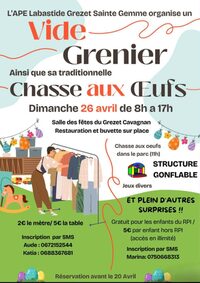 Vide grenier et chasse aux œufs à Grézet-Cavagnan