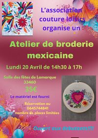 Atelier de broderie mexicaine à Lamarque