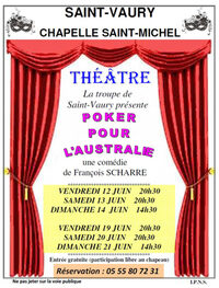 Théâtre "Poker pour l'Australie" à Saint-Vaury