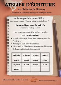 Atelier d'écriture à Argentonnay