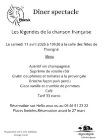 Dîner spectacle à Aigondigné