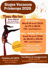 Stage de tissu aérien à Aire-sur-l'Adour