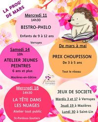 Réseau Lectures Nomades : Aprés-midi jeux de société à Mazières-en-Gâtine