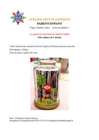 Arts plastiques , saynète en bocal à Labatut