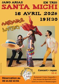 Concert "jano arias & santa michi" à L'Antre-Gargouille 2 à Les Lèves-et-Thoumeyragues