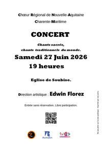 Choeur régional de Nouvelle Aquitaine Charente Maritime à Soubise